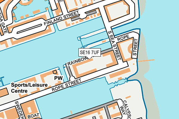 SE16 7UF map - OS OpenMap – Local (Ordnance Survey)