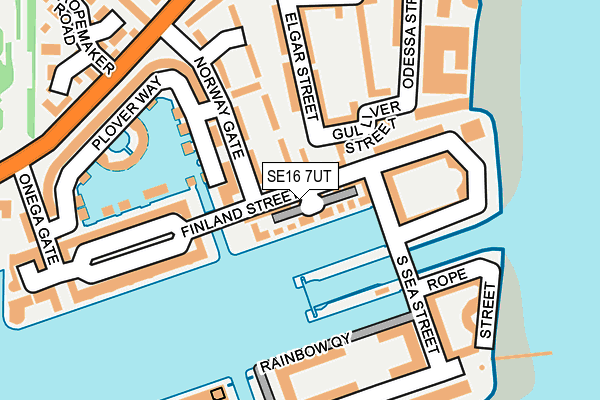 SE16 7UT map - OS OpenMap – Local (Ordnance Survey)