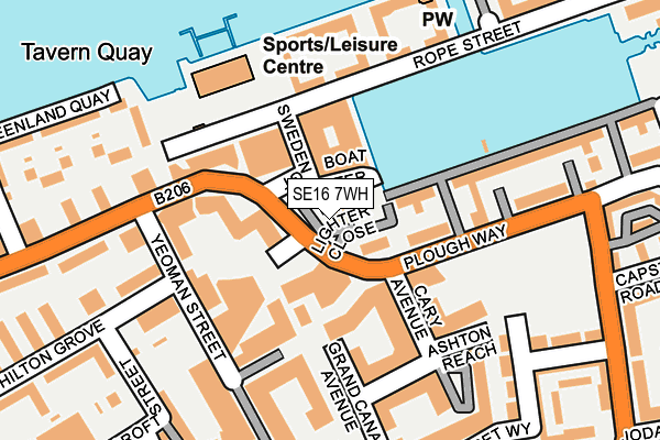 SE16 7WH map - OS OpenMap – Local (Ordnance Survey)
