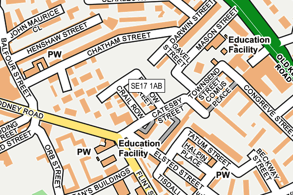 SE17 1AB map - OS OpenMap – Local (Ordnance Survey)