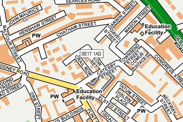 SE17 1AD map - OS OpenMap – Local (Ordnance Survey)