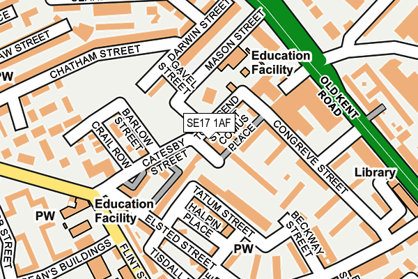SE17 1AF map - OS OpenMap – Local (Ordnance Survey)