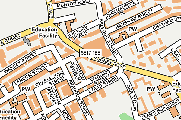 SE17 1BE map - OS OpenMap – Local (Ordnance Survey)