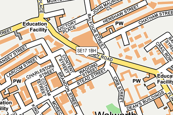 SE17 1BH map - OS OpenMap – Local (Ordnance Survey)
