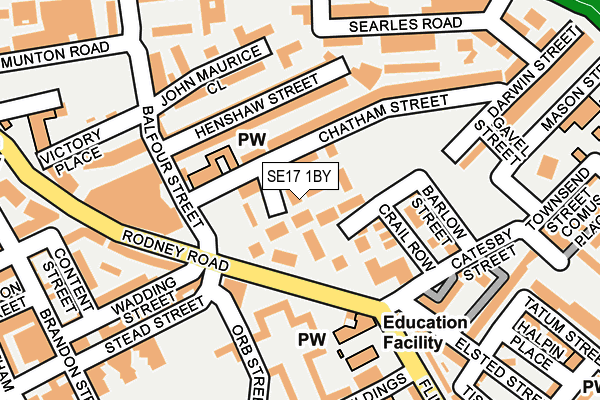 SE17 1BY map - OS OpenMap – Local (Ordnance Survey)