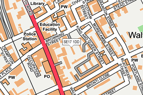 SE17 1DD map - OS OpenMap – Local (Ordnance Survey)