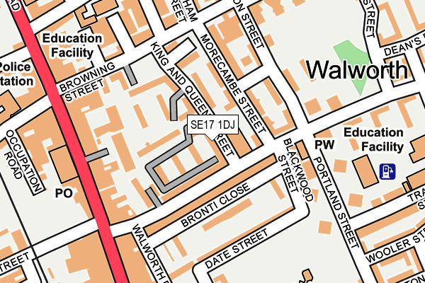 SE17 1DJ map - OS OpenMap – Local (Ordnance Survey)