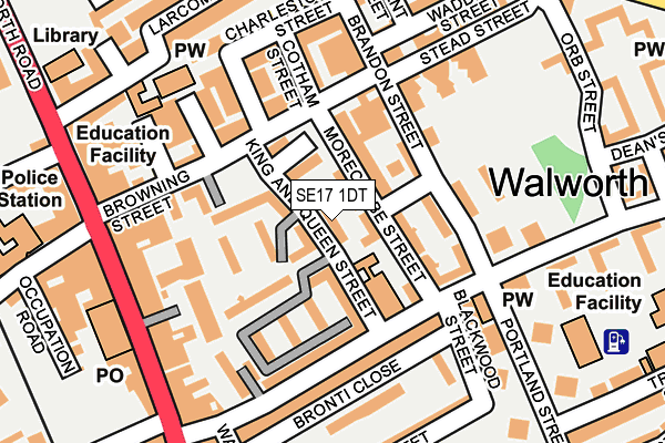 SE17 1DT map - OS OpenMap – Local (Ordnance Survey)
