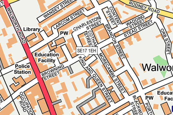 SE17 1EH map - OS OpenMap – Local (Ordnance Survey)
