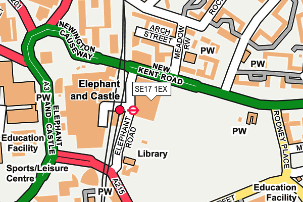 SE17 1EX map - OS OpenMap – Local (Ordnance Survey)