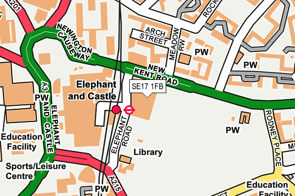 SE17 1FB map - OS OpenMap – Local (Ordnance Survey)
