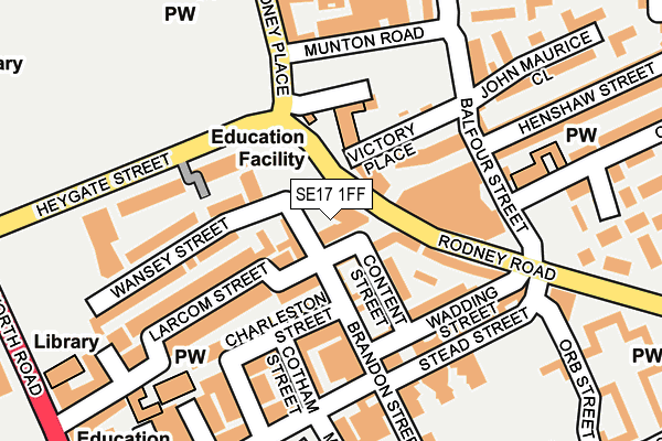 SE17 1FF map - OS OpenMap – Local (Ordnance Survey)