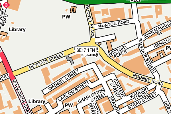 SE17 1FN map - OS OpenMap – Local (Ordnance Survey)