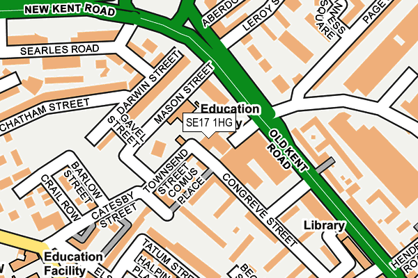 SE17 1HG map - OS OpenMap – Local (Ordnance Survey)