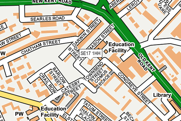 SE17 1HH map - OS OpenMap – Local (Ordnance Survey)