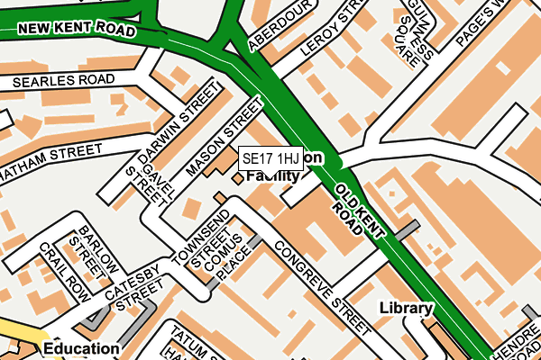 SE17 1HJ map - OS OpenMap – Local (Ordnance Survey)