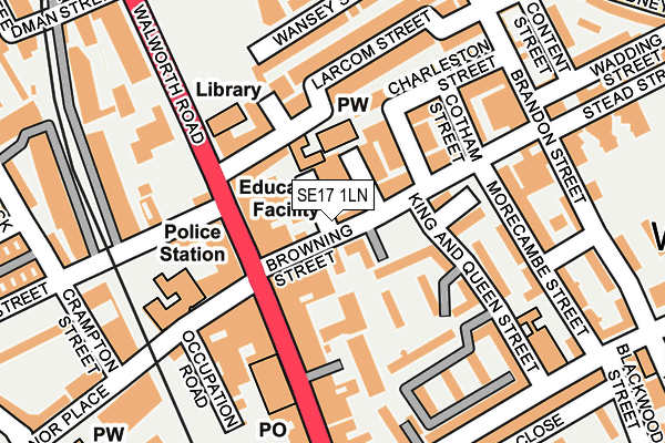 SE17 1LN map - OS OpenMap – Local (Ordnance Survey)