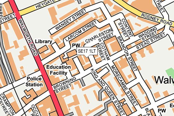 SE17 1LT map - OS OpenMap – Local (Ordnance Survey)
