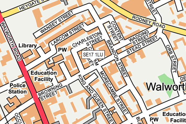SE17 1LU map - OS OpenMap – Local (Ordnance Survey)