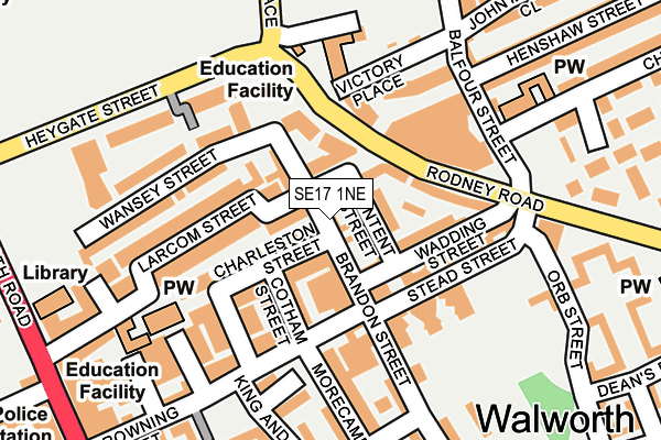 SE17 1NE map - OS OpenMap – Local (Ordnance Survey)
