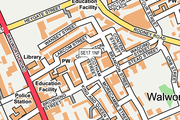 SE17 1NF map - OS OpenMap – Local (Ordnance Survey)
