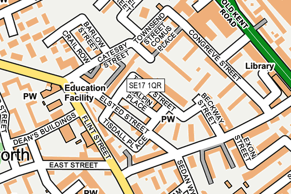SE17 1QR map - OS OpenMap – Local (Ordnance Survey)