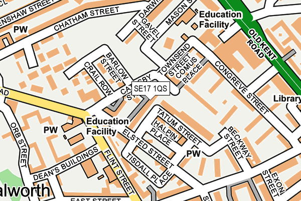 SE17 1QS map - OS OpenMap – Local (Ordnance Survey)