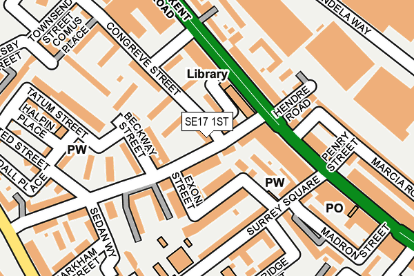 SE17 1ST map - OS OpenMap – Local (Ordnance Survey)