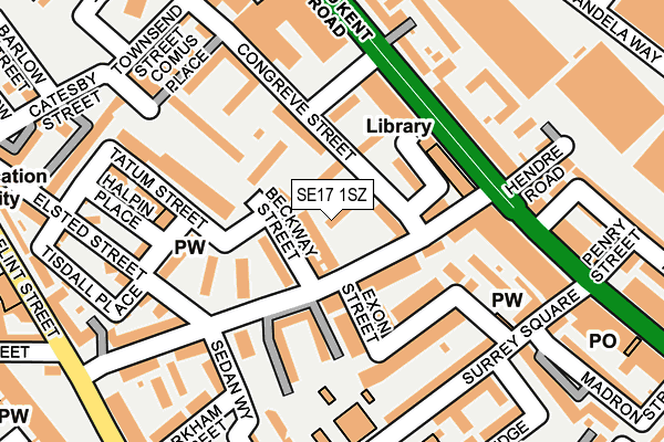 SE17 1SZ map - OS OpenMap – Local (Ordnance Survey)