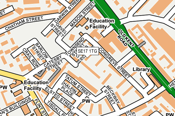 SE17 1TG map - OS OpenMap – Local (Ordnance Survey)