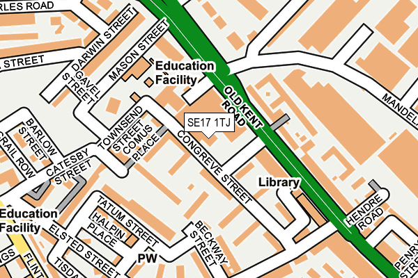 SE17 1TJ map - OS OpenMap – Local (Ordnance Survey)