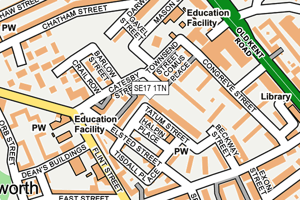 SE17 1TN map - OS OpenMap – Local (Ordnance Survey)