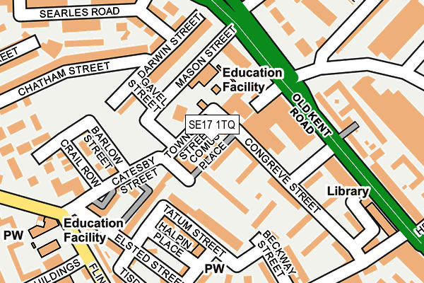 SE17 1TQ map - OS OpenMap – Local (Ordnance Survey)