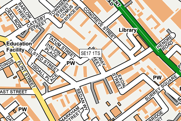 SE17 1TS map - OS OpenMap – Local (Ordnance Survey)