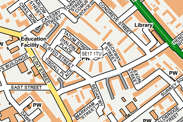 SE17 1TU map - OS OpenMap – Local (Ordnance Survey)