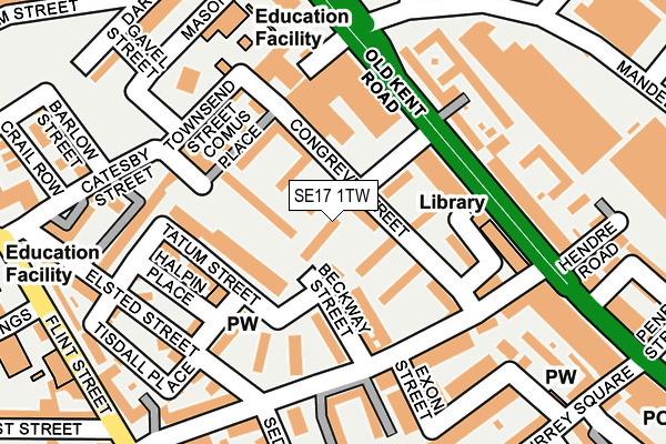 SE17 1TW map - OS OpenMap – Local (Ordnance Survey)