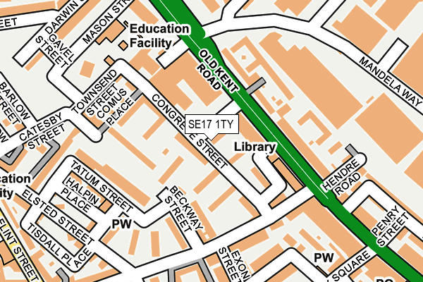 SE17 1TY map - OS OpenMap – Local (Ordnance Survey)