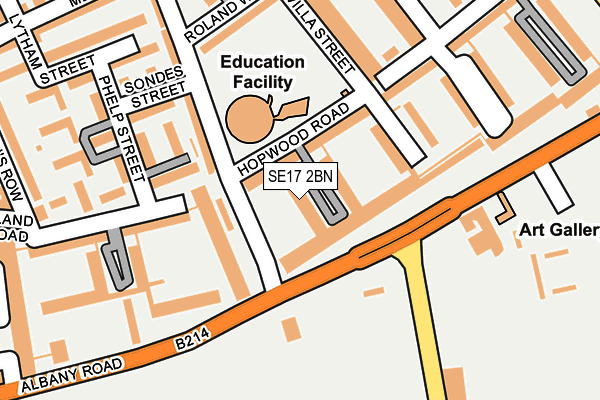 SE17 2BN map - OS OpenMap – Local (Ordnance Survey)