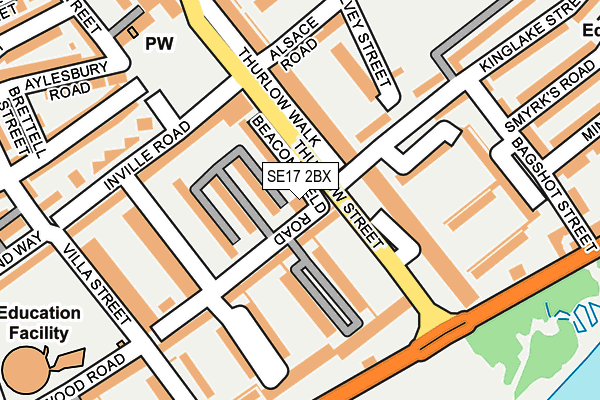 SE17 2BX map - OS OpenMap – Local (Ordnance Survey)