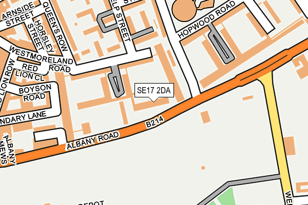 SE17 2DA map - OS OpenMap – Local (Ordnance Survey)