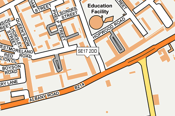 SE17 2DD map - OS OpenMap – Local (Ordnance Survey)