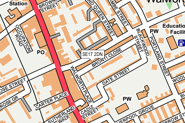 SE17 2DN map - OS OpenMap – Local (Ordnance Survey)