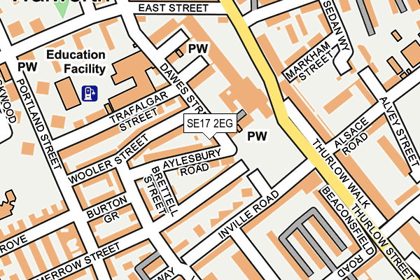 SE17 2EG map - OS OpenMap – Local (Ordnance Survey)
