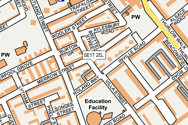 SE17 2EL map - OS OpenMap – Local (Ordnance Survey)