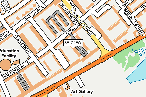 SE17 2EW map - OS OpenMap – Local (Ordnance Survey)