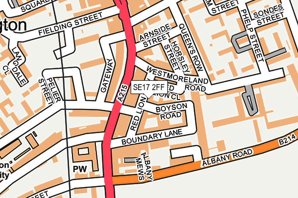 SE17 2FF map - OS OpenMap – Local (Ordnance Survey)