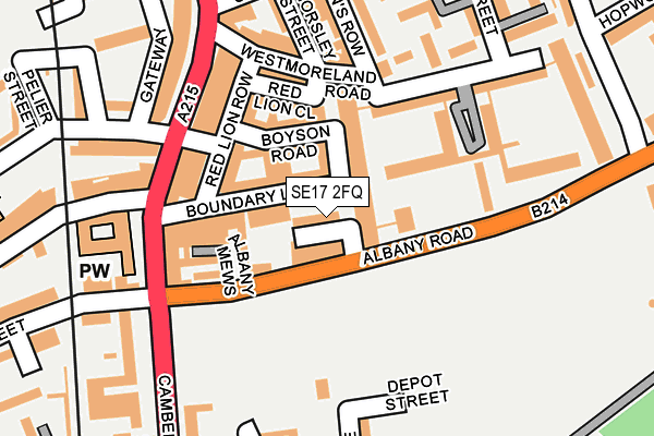 SE17 2FQ map - OS OpenMap – Local (Ordnance Survey)