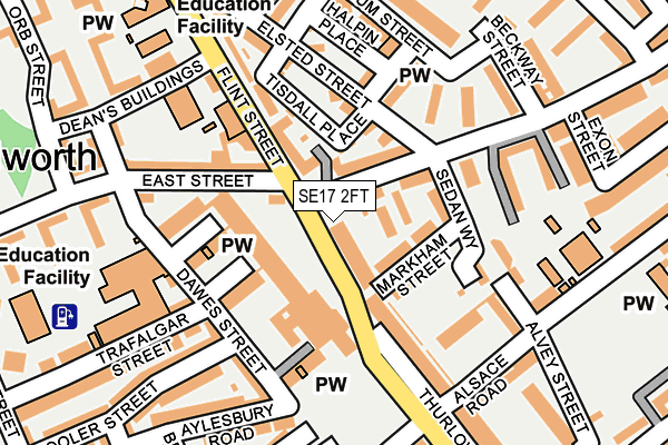 SE17 2FT map - OS OpenMap – Local (Ordnance Survey)