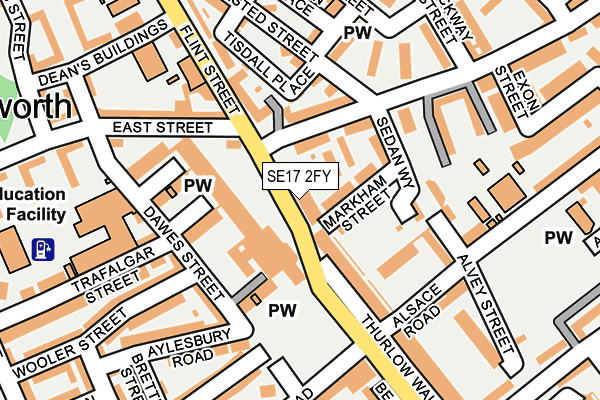 SE17 2FY map - OS OpenMap – Local (Ordnance Survey)