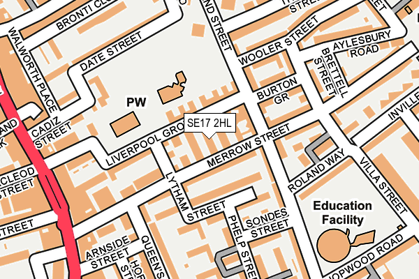 SE17 2HL map - OS OpenMap – Local (Ordnance Survey)